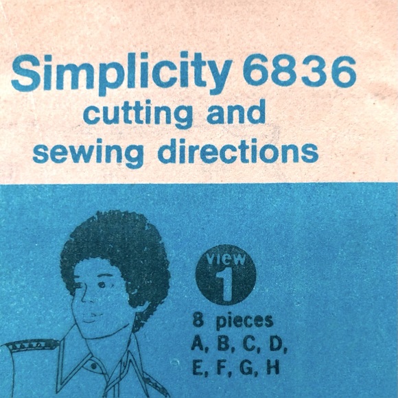 VTG 70s simplicity sewing pattern men's short sleeve shirt epaulets size 38-40 - Picture 8 of 16